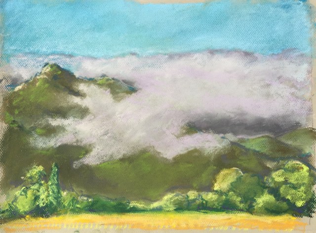 Marine Layer Covered Cabrillo Peak Pastel 12"x16"