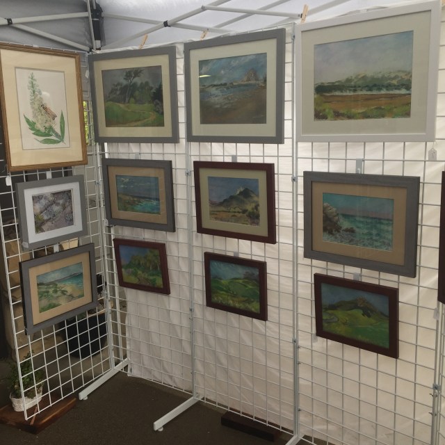 Pastels and watercolor on display